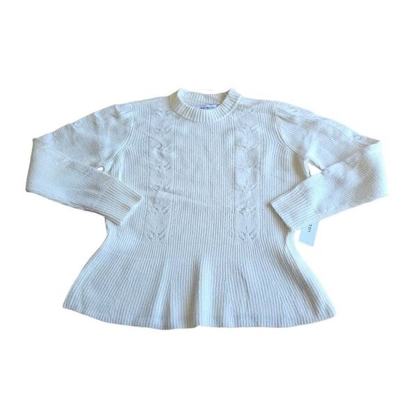 Liz Claiborne womens Sz M cream knit pullover sweater - Picture 3 of 7